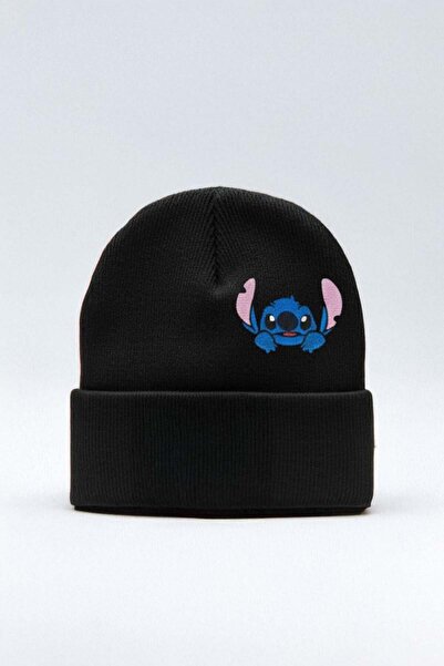 Karakedi Beretă unisex neagră drăguță Stitch