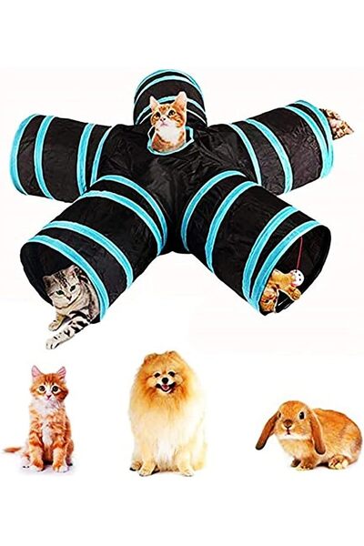 Blooming لعبة نفق للقطط، 5 أنفاق قابلة للطي، محمولة، متينة، مناسبة للقطط والج...