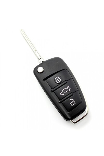 Aftermarket Carcasă cheie, tip pliabil, 3 butoane, compatibilă cu Audi Q7, plastic ABS, neagră