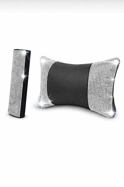 dizaynpark Pırlanta Gümüş Taşlı Boyun Yastığı Ve Emniyet Kemer Pedi 1+1 Set