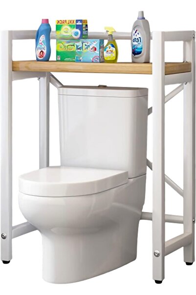 ROCKCAMEL Over the Toilet Rack, Metal and Wood Bathroom Storage Rack, Toilet ...