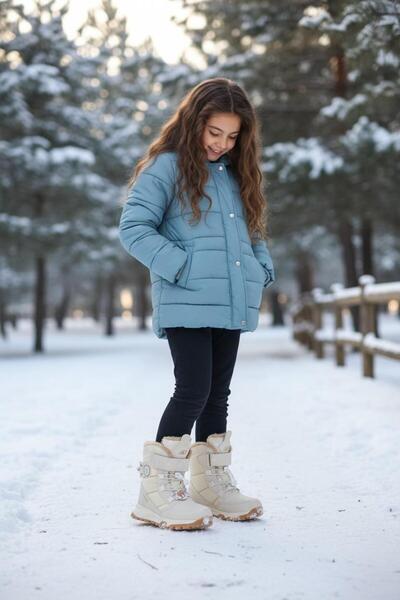 BAYRAMOĞLU KUNDURA ΠΑΙΔΙΚΕΣ ΜΠΟΤΕΣ ΧΙΟΝΙΟΥ ΜΠΕΖ ΜΕ ΔΕΣΙΜΑ ΜΕ ΚΟΡΔΟΝΙΑ ΚΑΙ VELCRO
