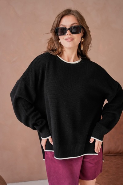 Ambessa Style سترة ناعمة ذات ياقة دائرية