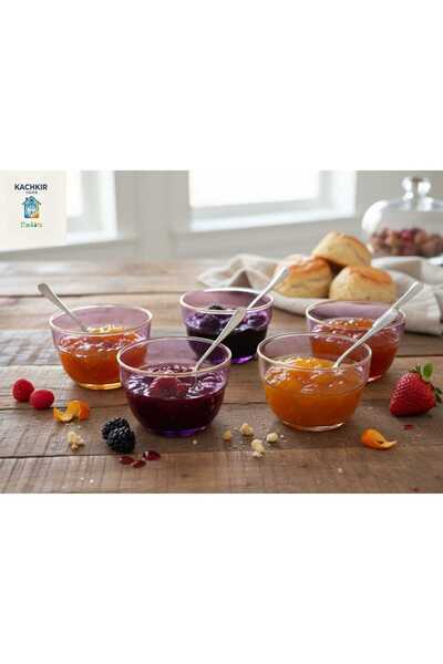 KACHKIRHOME Cam Kase Çerezlik Reçellik Tatlı Magnolya Tabağı yükseklik 5,5 cm...