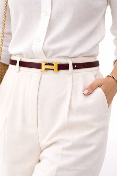 UCCELLO حزام نسائي رفيع بإبزيم H – إكسسوار أنيق وبسيط يكمل الإطلالة اليومية