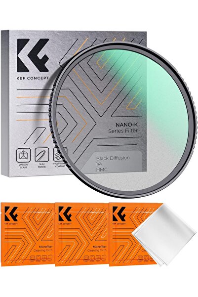 K&F CONCEPT 82mm Black Diffusion 1/4 Filter Mist Cinematic Effect Filter