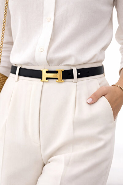 DAYMA حزام نسائي رفيع بإبزيم H – إكسسوار أنيق وبسيط يكمل الإطلالة اليومية