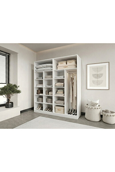 CANBAZ FURNİTURE Esla modüllü 4 cam kapaklı %100 MDF (KURULUM DAHİL)