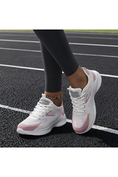 SOSENFER Kız açık ayakkabı, nefes verici bağlı yumuşak tabanlı ayakkabı, spor...