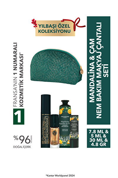 Yves Rocher Mandalina ve Çam Nem Bakım Makyaj Çantalı Seti