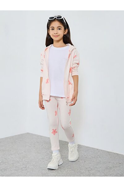 Styli Girl Pink Floral Print Hoodie and Leggings Set