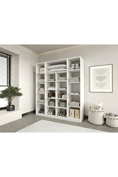 CANBAZ FURNİTURE Esla modüllü 4 cam kapaklı %100 MDF (KURULUM DAHİL)