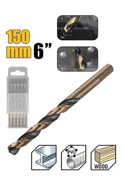 TOLSEN تولسن مثاقب لولبية HSS أسود وذهبي 1.0 مم - حزمة 10 قطع للثقب الدقيق وا...