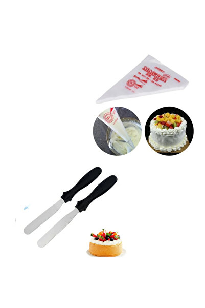 adin tasarım مجموعة ملاعق المعجنات المعدنية مكونة من 2 وحقيبة كريمة للاستعمال...