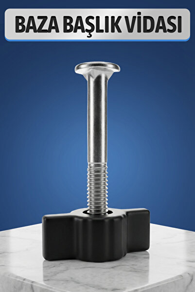 Badem10 Metal Baza Başlık Vidası 7 cm 5 16 İnç Siyah Kulplu Sağlam Aparatlı Mobilya Bağlantı Vidası