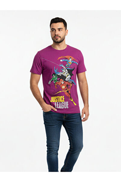 Justice League By Styli Men Purple Justice League Graphic T-Shirt