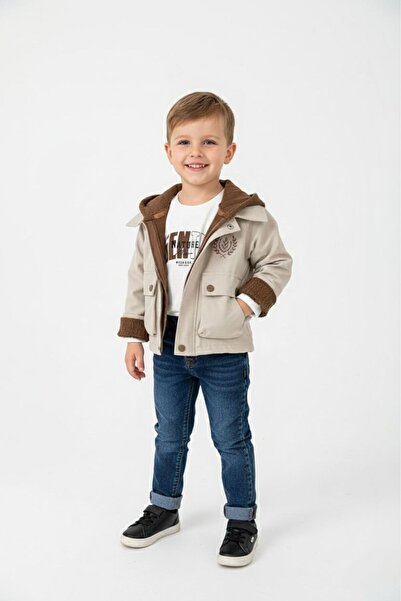 Butik ERKEK ÇOCUK KAPÜŞONLU ÖRGÜ HIRKALI 3'LÜ MONTLU TAKIM