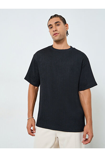 Styli Men Oversized Crinkle Textured T-Shirt