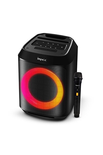 İMPEX مكبر صوت بلوتوث محمول 8 بوصة TS1109 بقوة 1500 واط، مزود بإضاءة حلقية وميكروفون ومنفذ USB ومنفذ AUX وتقنية TWS، ضمان لمدة عامين