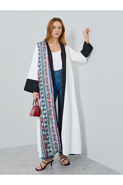 Keenly By Styli Women Contrast Graphic Long Sleeve Kimono