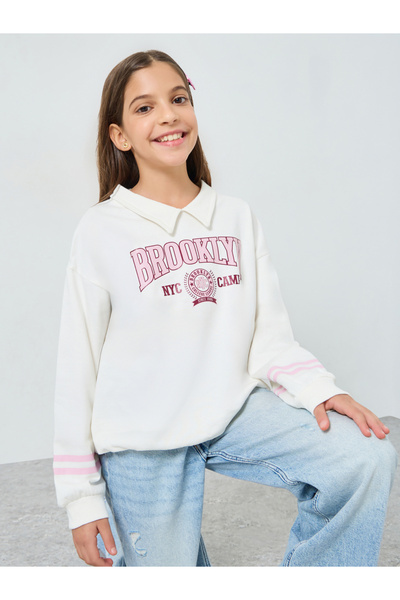 Styli سويت شيرت مطبوع برسومات من ماركة أوف وايت للمراهقين