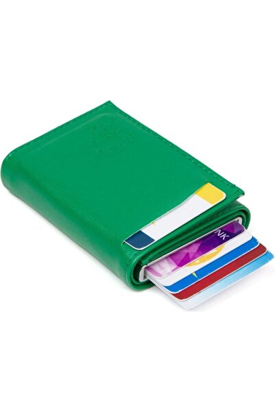 Newish Men's Mechanized Card Holder and Wallet - Green