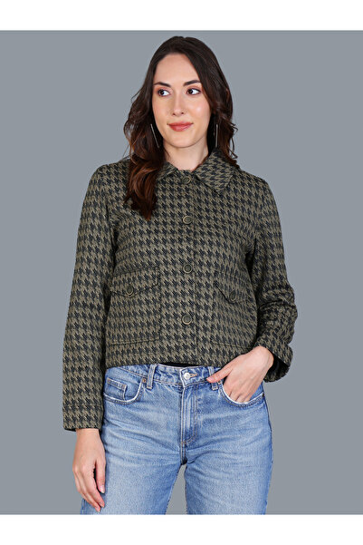 Fort Collins By Styli Women Houndstooth Button-Front Jacket