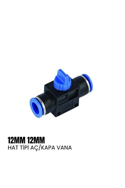 SHUIVAN Pnömatik Rekor 12mm Hortum Arası Hat Tipi Vana - Şipşak