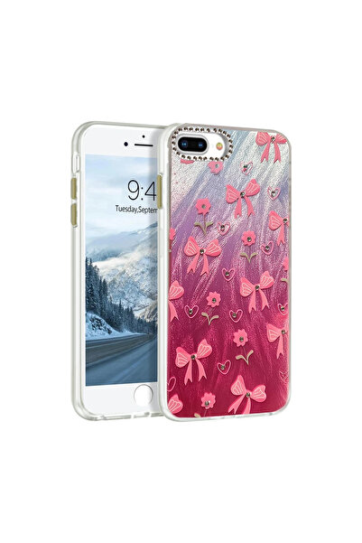 UnDePlus Apple iPhone 8 Plus / 7 Plus Case Colorful Shiny Embossed Pattern Blade Cover