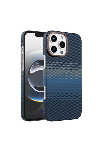 UnDePlus Apple iPhone 16 Pro Max Kılıf Kevlar Desenli Karbon M-Safe Magnetik ...