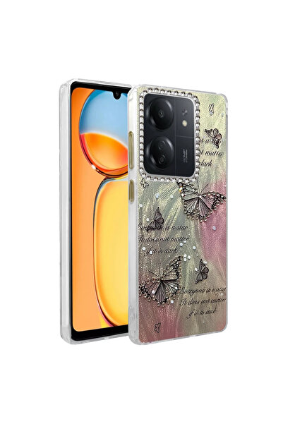 UnDePlus غطاء حماية لهاتف شاومي ريدمي 13C بنمط منقوش لامع وملون