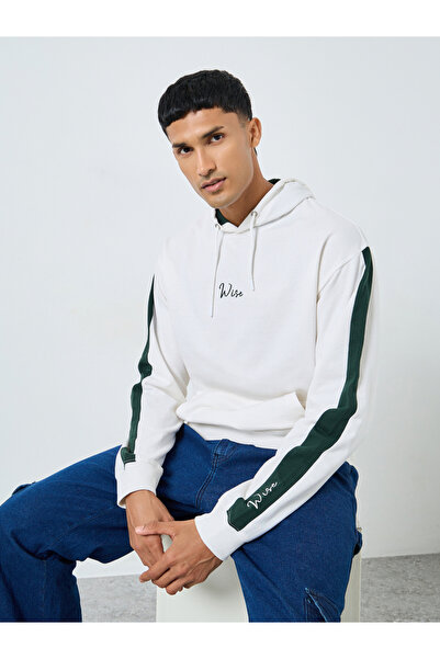 Styli Men Eco Earth Relaxed Fit Cut and Sew Detail Hoodie