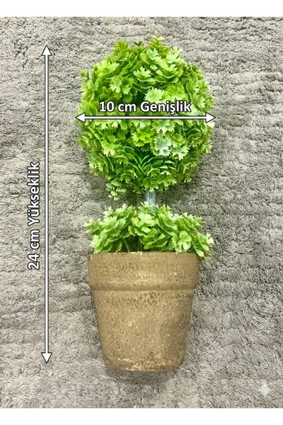 FB Cup Veštački cvetni biljak od šimšira, dvokuglasta forma, mini biljka u sa...