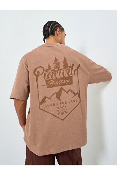 Styli Men Oversized Graphic Print Terry T-Shirt