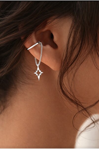 TakıConcept Kuzey Yıldızı Deliksiz Ear Cuff Küpe Deliksiz Kıkırdak Küpe