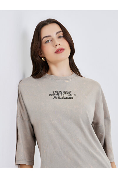 Styli Women Washed Oversized 100% Cotton T-Shirt