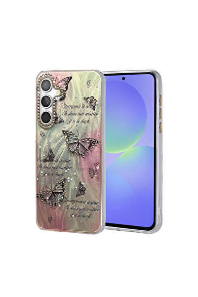 UnDePlus غطاء حماية لهاتف سامسونج جالاكسي A36 بنمط براق ملون ونقش بارز