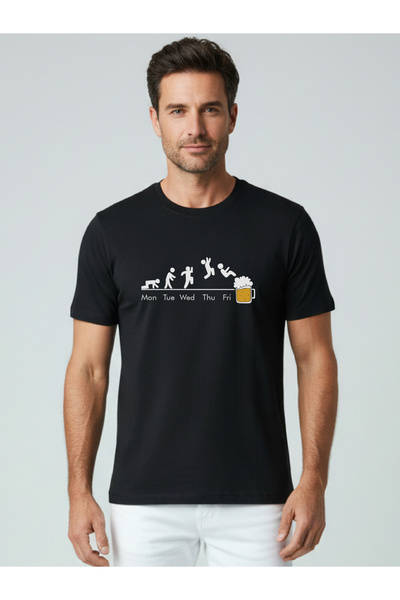 Clans & Hans By Styli Men Black Crew Neck Graphic Print T-Shirt