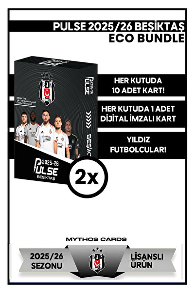 Beşiktaş Eco Bundle - - Pulse Futbolcu Kartları 2025/26 - 2 Paket