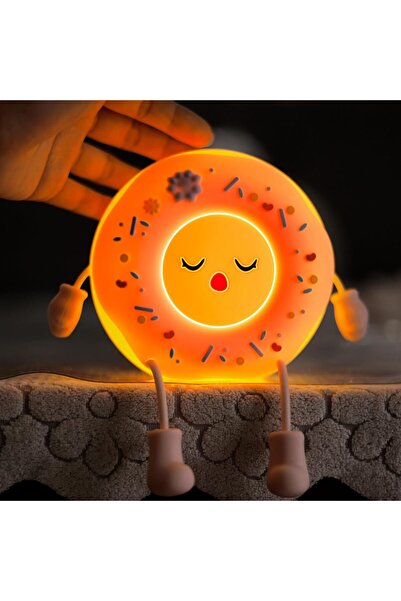 Arabest Cute Donut Lamp Adorable Silicone Nursery LED Night Light Portable Light Up Dimmable