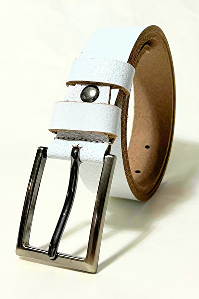 Parscraft Curea Copii Piele Naturala Albă 3 Cm