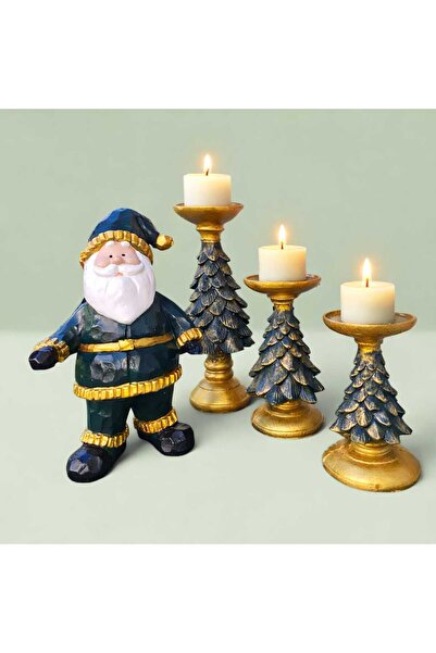 KELEBEK RÜYASI SANAT ATOLYESİ BÜYÜK NOEL BABA FİGÜR VE 3'LÜ ŞAMDAN SET/ AYNI ...