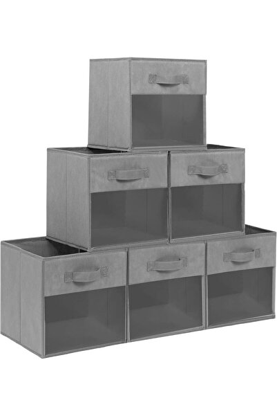 Arabest صناديق تخزين بنافذة شفافة، مكعبات تخزين 11x11، صندوق تخزين مكعب قابل للطي