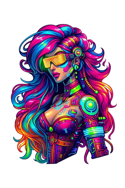 MegaSticker ملصق رقمي ملون للفتيات للسيارة والدراجة النارية والخوذة والكمبيوت...