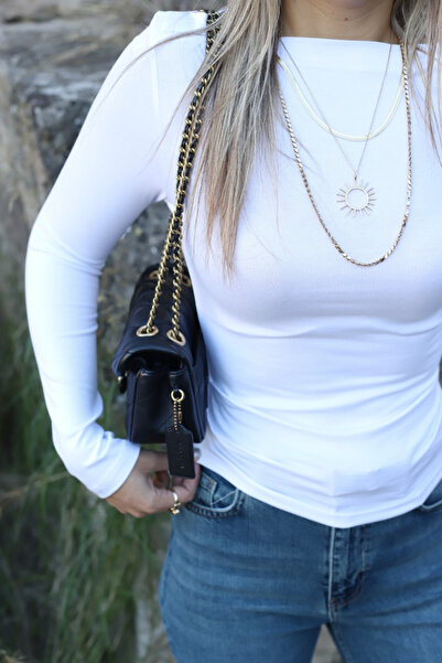 bytugcekaya White boat neck ruched blouse