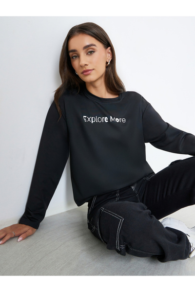 Styli Women Slogan Print Regular Fit T-Shirt