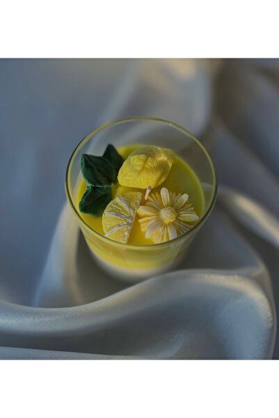 Liora Doğal Soya wax el yapımı limon kokulu bardak mum