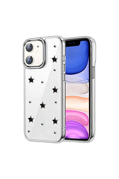 UnDePlus Apple iPhone 11 Case Transparent with Embossing Shiny Pattern Bow Cover