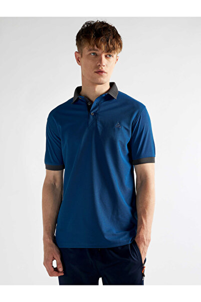 Clans & Hans By Styli Men Blue Jacquard Collar Knitted Polo