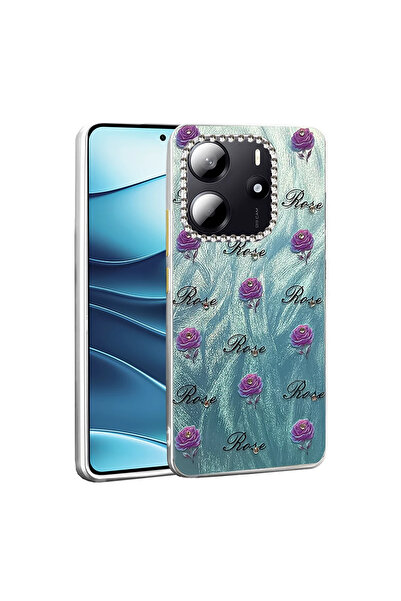 UnDePlus غطاء حماية لهاتف شاومي ريدمي نوت 14 الجيل الرابع، غطاء ملون لامع بنقش بارز